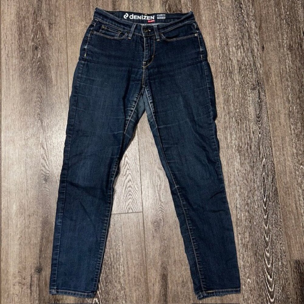 Levis Denizen Jeans Womens 4 M Blue Curvy Skinny Mid Rise Med Wash Denim 28x29